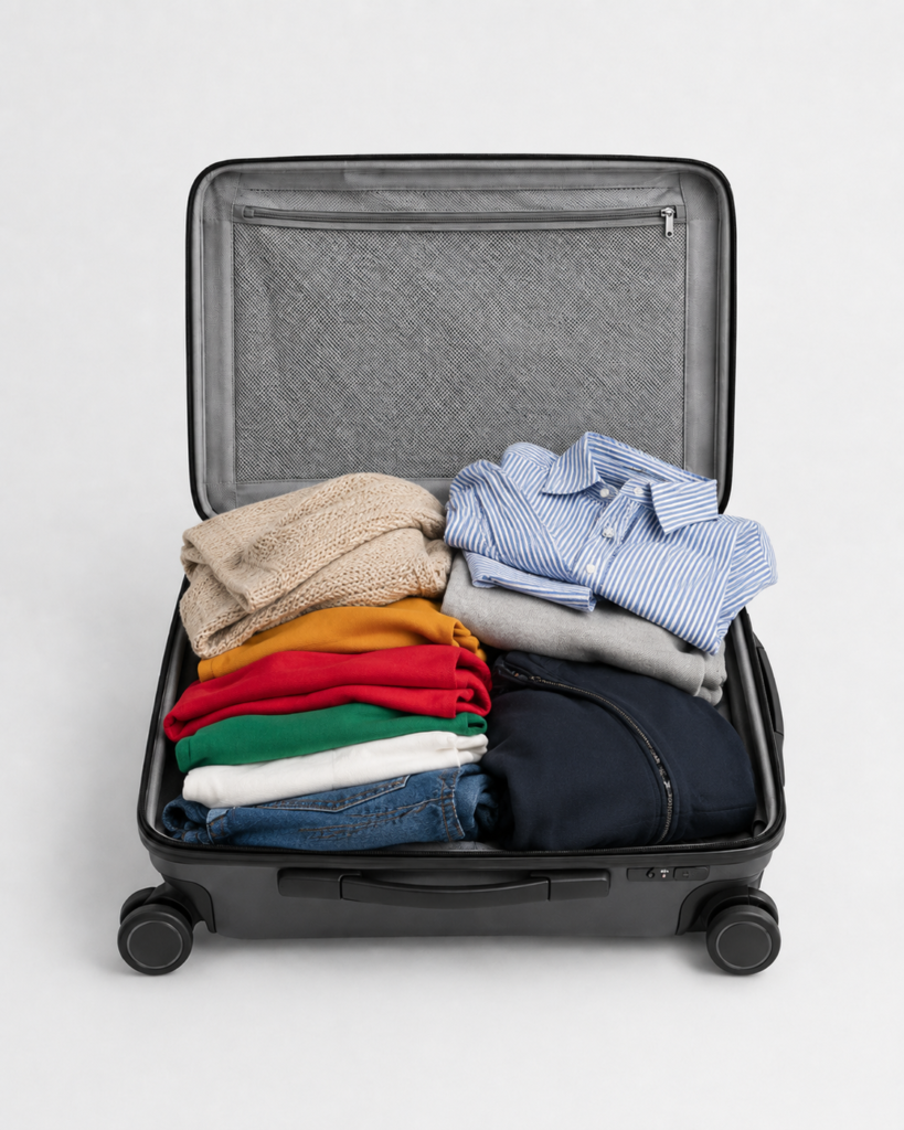 Suitcase after compression